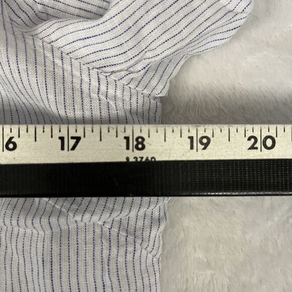 Untuckit Shirt Womens 4 White Stripe Button Up Long Sleeve Linen Blend Top - Picture 9 of 11